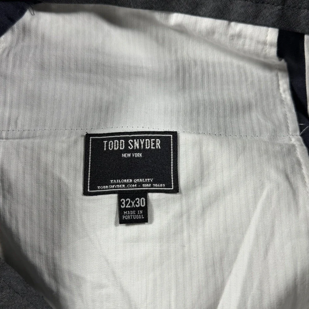 Todd Snyder Trousers Men 32x30 Navy Blue 100% Hemp Dress Pants Made in Portugal